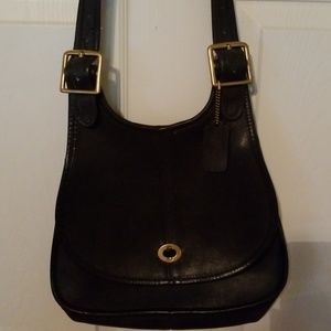 Coach navy blue leather crossbody